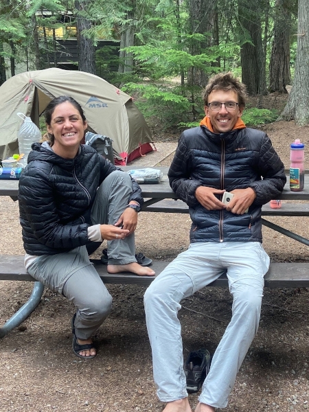 A picture of the happy couple in Glacier National Park