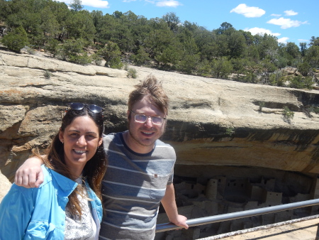 Ruth and Drew with Cliff Palace in the background