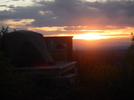 Sun setting over Hastings Mesa as we camp on the Ranch