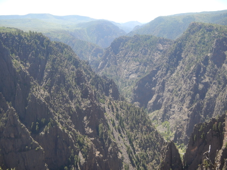 Views of the painted wall cliff from the top of Black canyon of the Gunnison