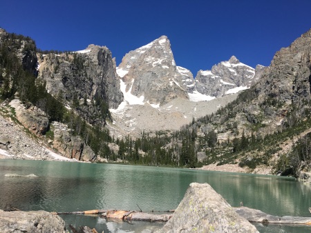 Delta Lake with the Grand Teton peak in the background