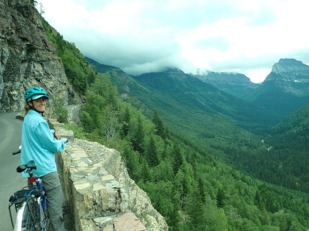 Ruth climbing the Road to the Sun