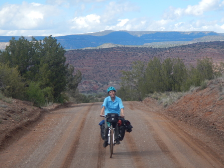 Ruth powering up the mountainside