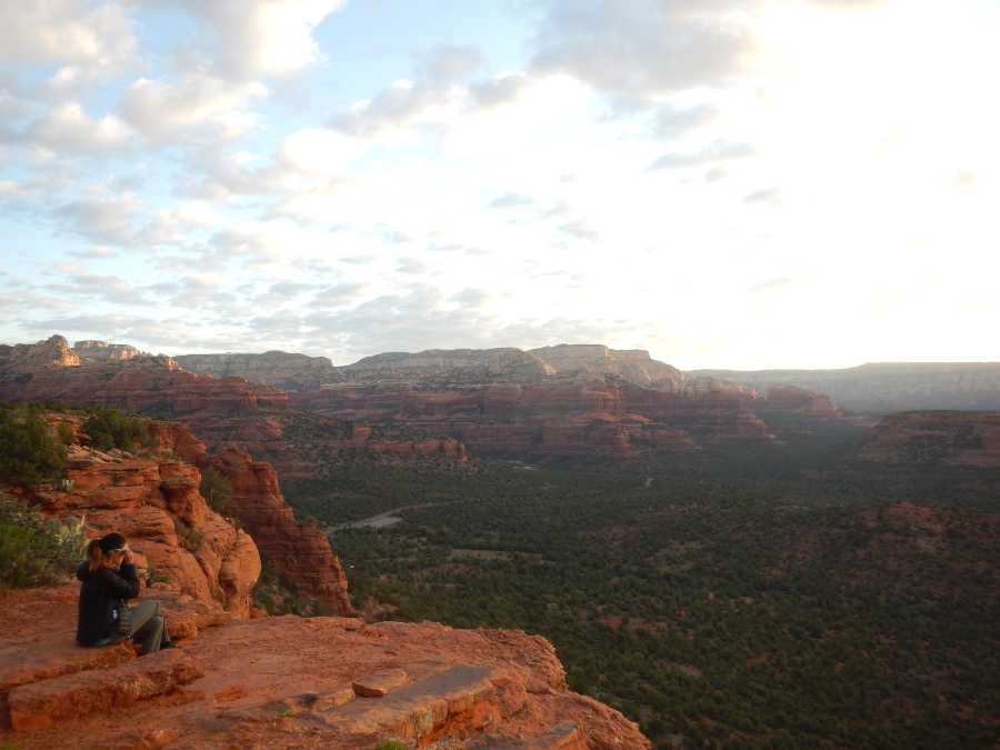 Ruth perched atop of Doe mountain with views all around