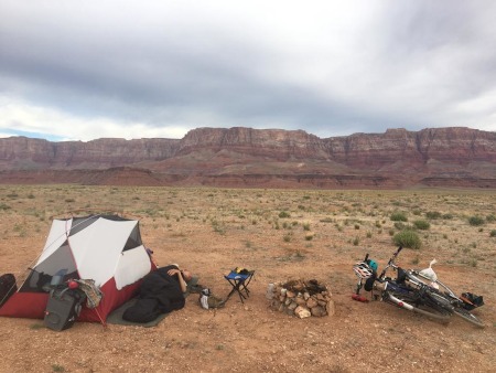 Wild camping next to the Grand Canyon